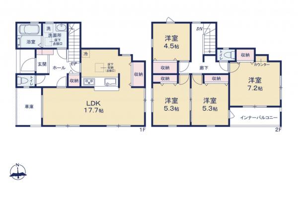 川越市木野目　新築一戸建て 間取り図