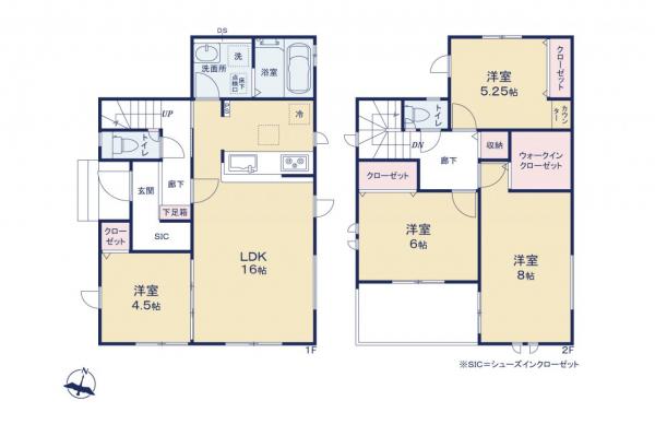 新座市池田4丁目　新築一戸建て 間取り図