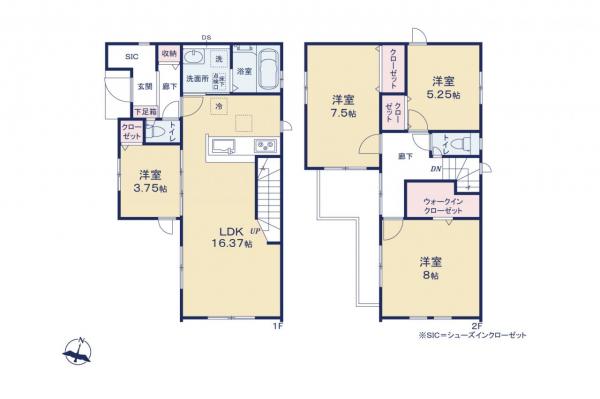 新座市池田4丁目　新築一戸建て 間取り図