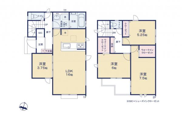 新座市池田4丁目　新築一戸建て 間取り図