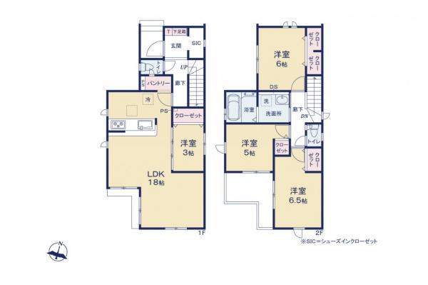 新座市池田4丁目　新築一戸建て 間取り図
