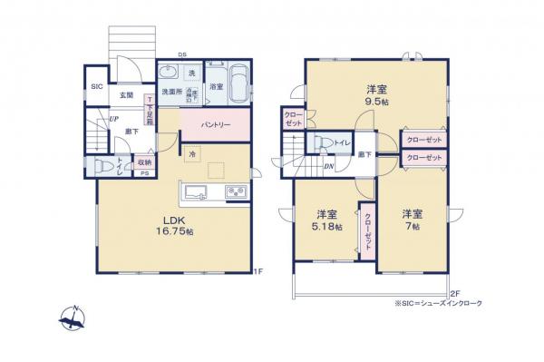 新座市池田4丁目　新築一戸建て 間取り図