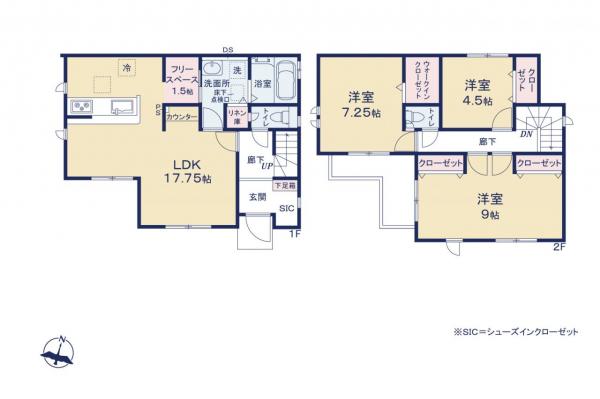 新座市池田4丁目　新築一戸建て 間取り図