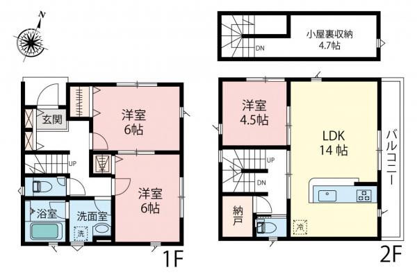 ふじみ野市新田1丁目　新築一戸建て 間取り図