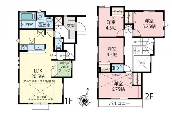新築一戸建て 東村山市秋津町４丁目 JR武蔵野線新秋津駅 5,180万円～5,780万円