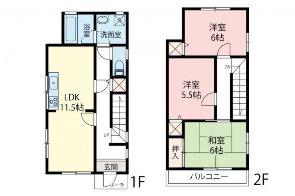 青梅市新町　中古戸建 間取り図