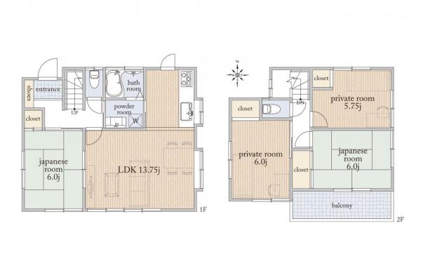 【売主物件／リフォーム済】人気の飯能市本町　中古戸建 間取り図