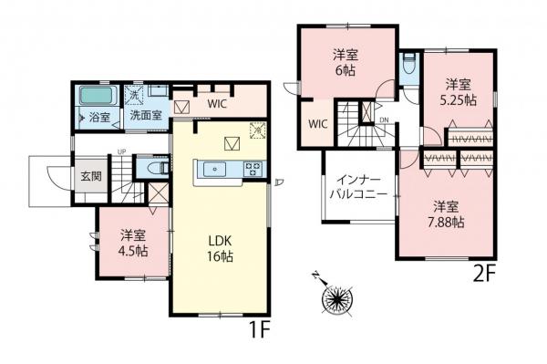 新築一戸建て 所沢市北野２丁目 西武池袋線小手指駅 3,480万円