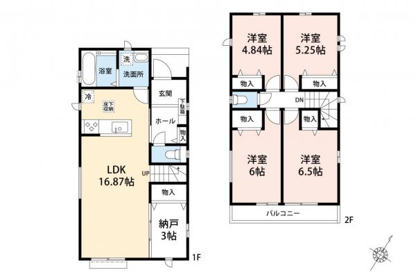 入間市小谷田１丁目　新築一戸建て 間取り図