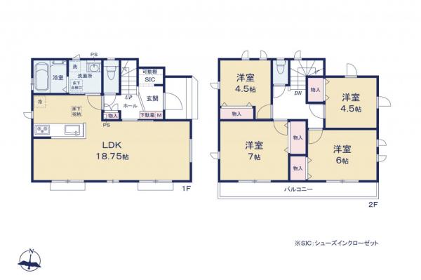 新座市栄5丁目　新築一戸建て 間取り図