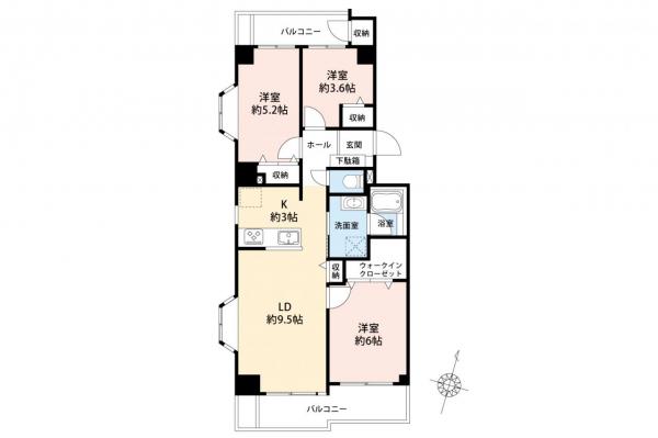 ハイツ入間　４階 間取り図