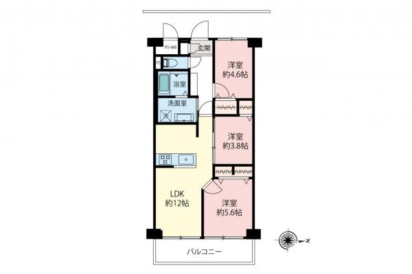 コトー朝霞中央公園　3階 間取り図