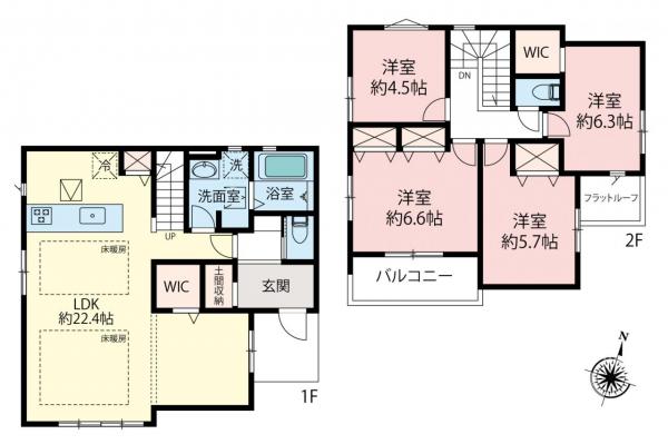 清瀬市野塩5丁目　新築一戸建て 間取り図