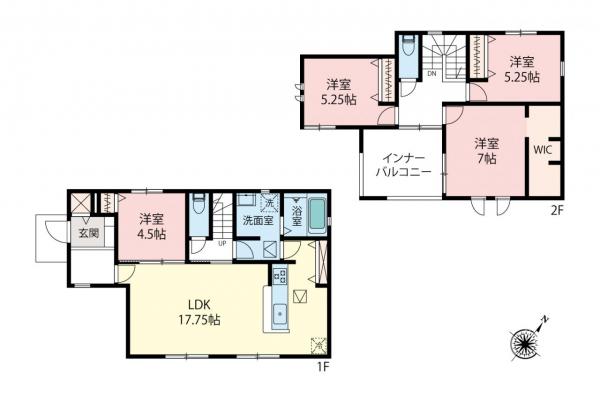 所沢市北野南1丁目　新築一戸建て 間取り図