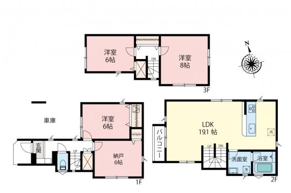 板橋区蓮沼町　新築一戸建て 間取り図