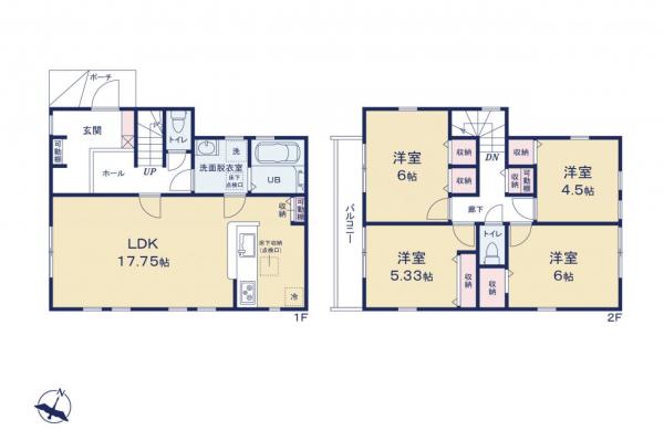 新築一戸建て 富士見市渡戸３丁目 東武東上線ふじみ野駅 4,280万円