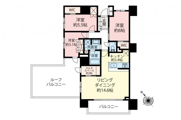 ザ・パークハウス板橋大山大楠ノ杜　6階 間取り図