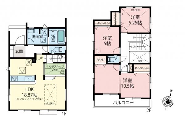 所沢市小手指元町2丁目　新築一戸建て 間取り図
