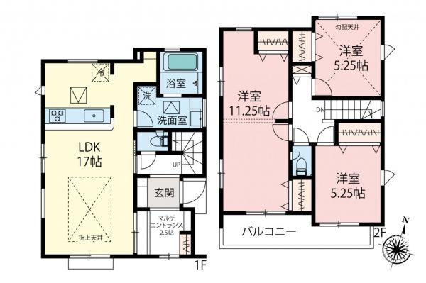 所沢市小手指元町2丁目　新築一戸建て 間取り図