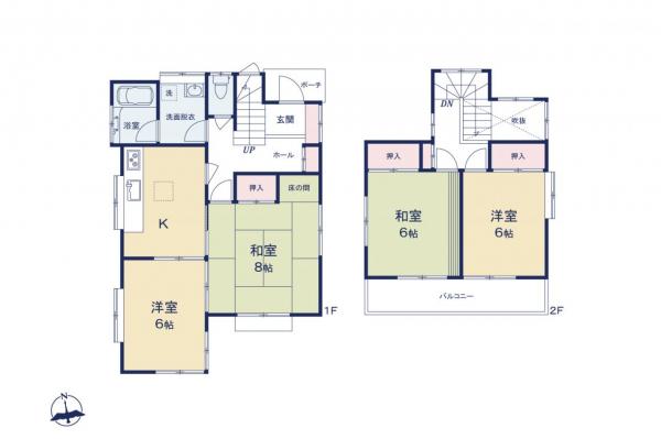 所沢市向陽町　中古一戸建て 間取り図