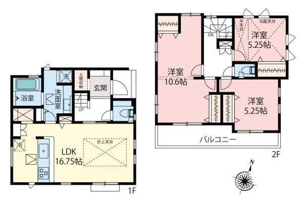 日高市四本木1丁目　新築一戸建て 間取り図