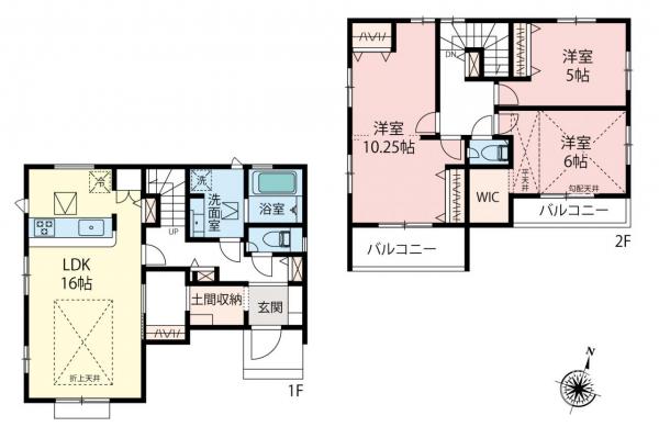 日高市四本木1丁目　新築一戸建て 間取り図