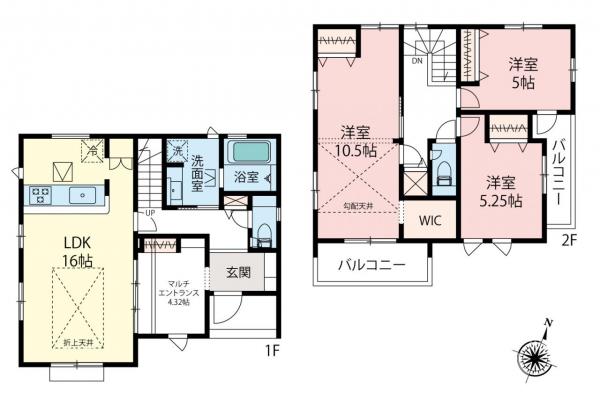 日高市四本木1丁目　新築一戸建て 間取り図