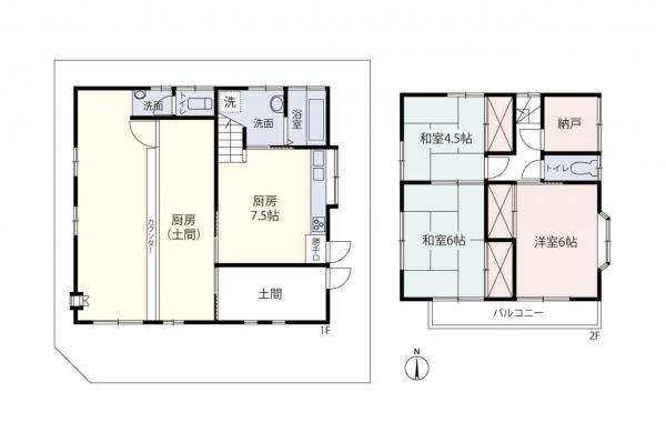 【住協のお預かり物件】飯能市岩沢　中古戸建 間取り図