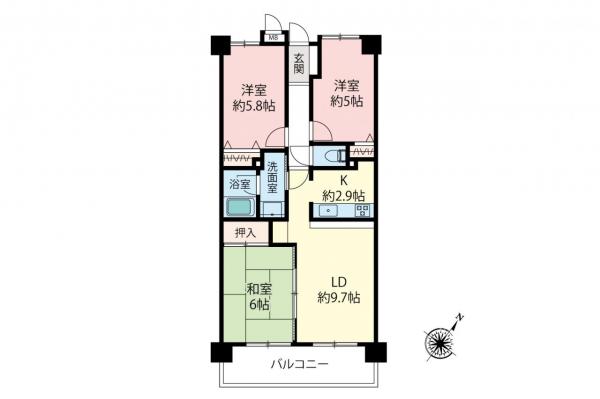 フォルテコート若葉　4階 間取り図