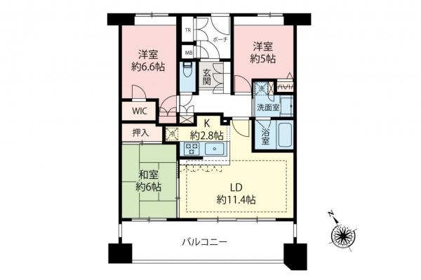 グランシャトレ坂戸スプランドゥール　10階 間取り図