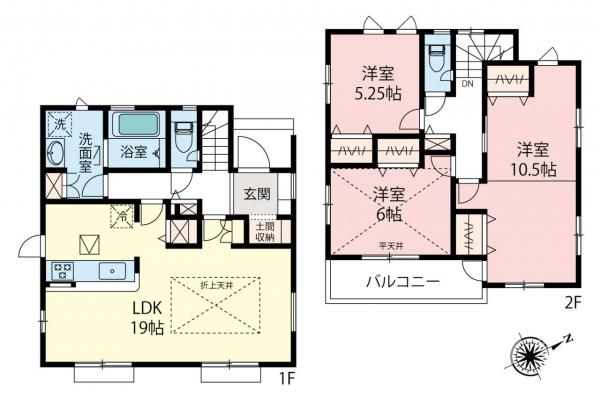 鶴ヶ島市羽折町　新築一戸建て 間取り図