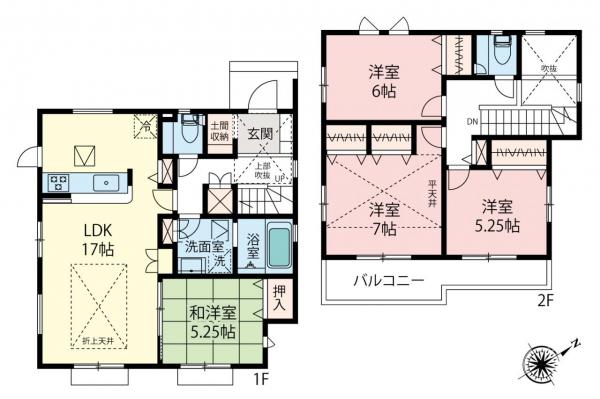 鶴ヶ島市羽折町　新築一戸建て 間取り図