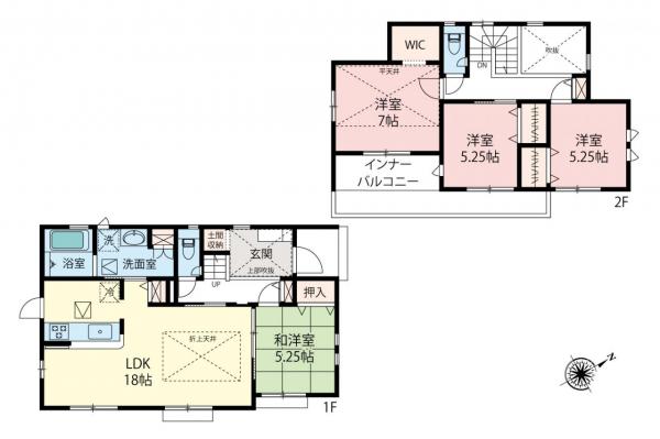 鶴ヶ島市羽折町　新築一戸建て 間取り図