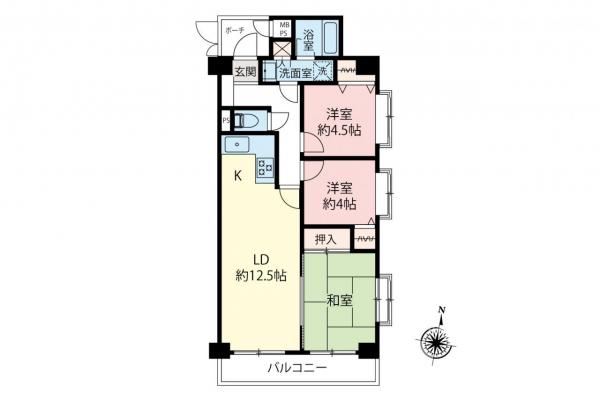 ライオンズマンション若葉　3階 間取り図