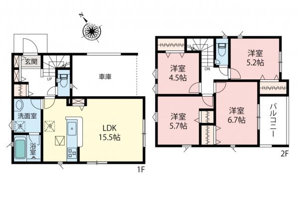 東久留米市滝山2丁目　新築一戸建て 間取り図