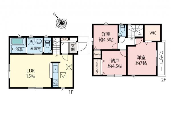 東久留米市滝山2丁目　新築一戸建て 間取り図