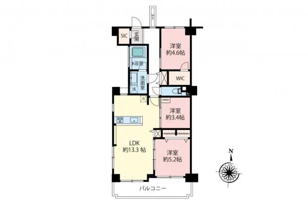 ライツ富士見台　3階 間取り図