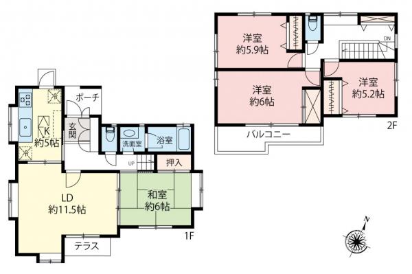 中古一戸建て 所沢市大字下富 西武新宿線新所沢駅 1,980万円