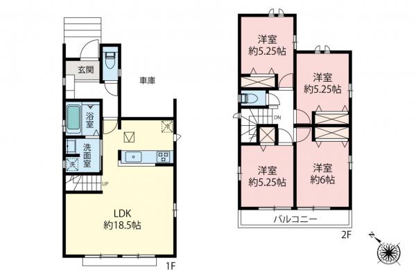 練馬区土支田3丁目　新築一戸建て 間取り図