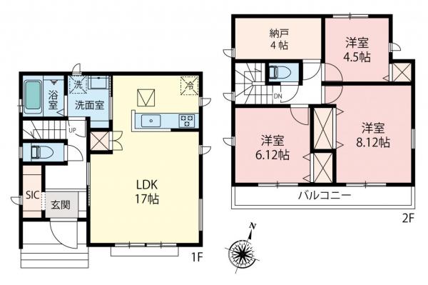 東村山市久米川町2丁目　新築一戸建て 間取り図