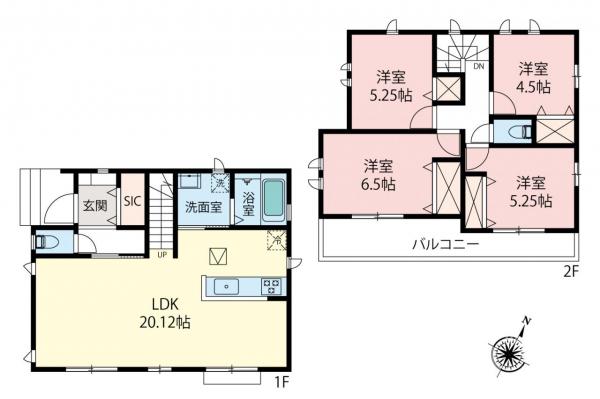 東村山市久米川町2丁目　新築一戸建て 間取り図