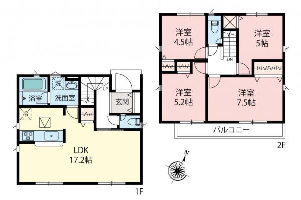 新築一戸建て 清瀬市竹丘１丁目 西武池袋線清瀬駅 5,080万円