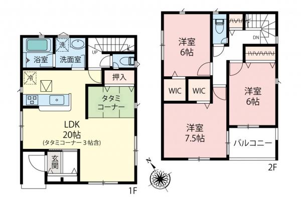 所沢市久米　新築一戸建て 間取り図