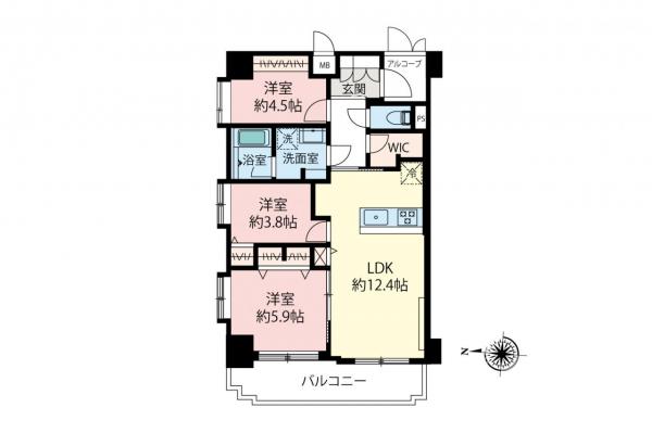 NICEアーバン池袋山手通り　3階 間取り図