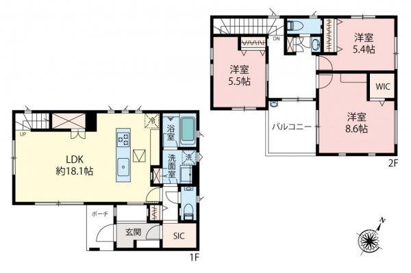 和光市南1丁目　新築一戸建て 間取り図