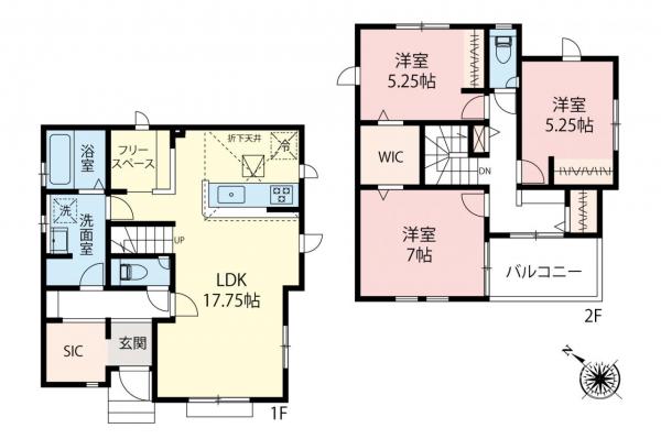 坂戸市にっさい花みず木6丁目　新築一戸建て 間取り図