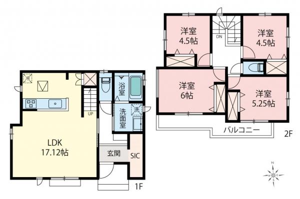 所沢市東狭山ケ丘3丁目　新築一戸建て 間取り図