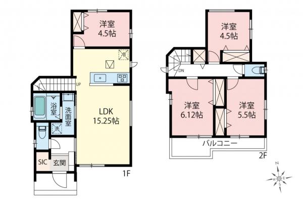 所沢市東狭山ケ丘3丁目　新築一戸建て 間取り図