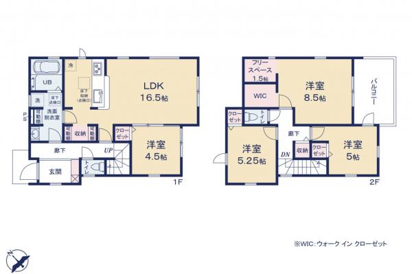 鶴ヶ島市藤金　新築一戸建て 間取り図