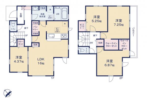 鶴ヶ島市藤金　新築一戸建て 間取り図
